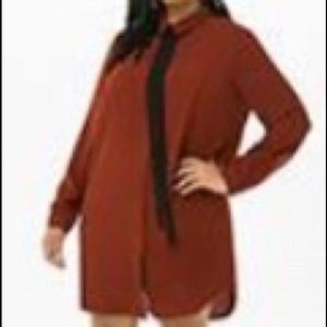 NWT Forever 21 Plus Collard Shirt Dress with Bow
